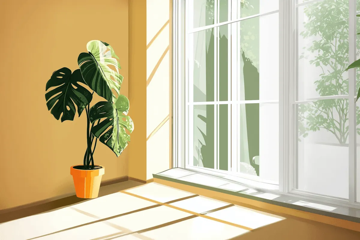 Indoor Monstera Plant by the Window